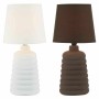 Lampe de bureau DKD Home Decor Blanc Marron Polyester Grès (2 pcs) (18 x 18 x 37 cm)