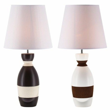 Lampe de bureau DKD Home Decor Polyester Céramique Corde (2 pcs) (30 x 30 x 61 cm)