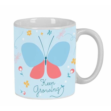 Tasse mug BlackFit8 Mariposa Bleu clair Papillon 350 ml Grand