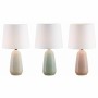 Lampe de bureau DKD Home Decor Céramique Polyester (22 x 22 x 40 cm) (3 pcs)