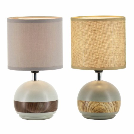 Lampe de bureau DKD Home Decor Céramique Polyester (2 pcs) (14 x 14 x 26 cm)