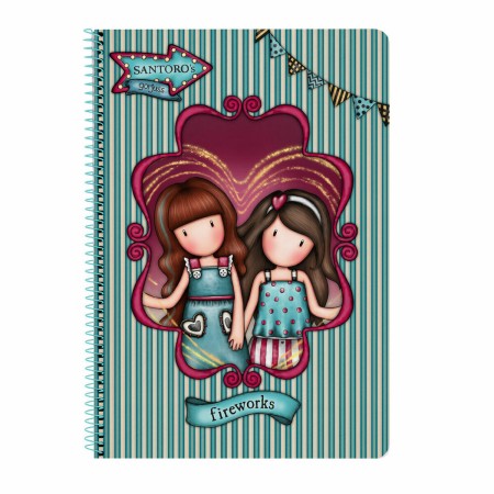 Libreta de Anillas Gorjuss Fireworks Granate 21,5 x 31 x 1 cm