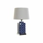 Lampe de bureau DKD Home Decor Mosaïque Porcelaine Bleu Polyester Blanc (35 x 35 x 57 cm)