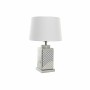 Lampe de bureau DKD Home Decor Mosaïque Porcelaine Doré Polyester Blanc 220 V 60 W (35 x 35 x 57 cm)