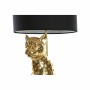 Lampe de bureau DKD Home Decor Noir Doré Polyester Léopard Résine (30 x 30.5 x 71 cm)