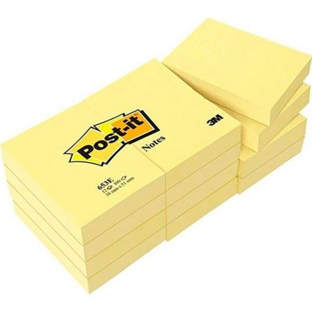 Notas Adhesivas Post-it Canary Amarillo 38 x 51 cm 12 Unidades