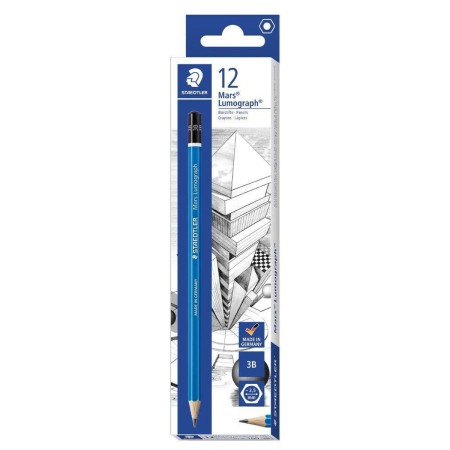 Lápices Staedtler Grafito Lumograph Set 2 mm 3B (12 Unidades)