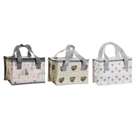 Sac à goûter DKD Home Decor Thermique Blanc Gris (3 pcs) (21 x 14 x 13 cm)