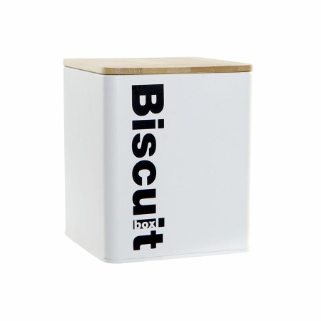 Boîte DKD Home Decor Biscuit Métal Bambou (13.8 x 13.8 x 16.5 cm)