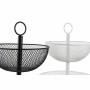 Coupe à fruits DKD Home Decor Noir Métal Blanc (31 x 31 x 40 cm) (2 pcs)