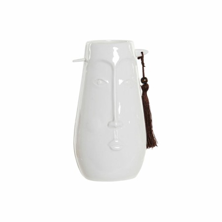 Vase DKD Home Decor Blanc Grès Moderne (12 x 9.5 x 22 cm)