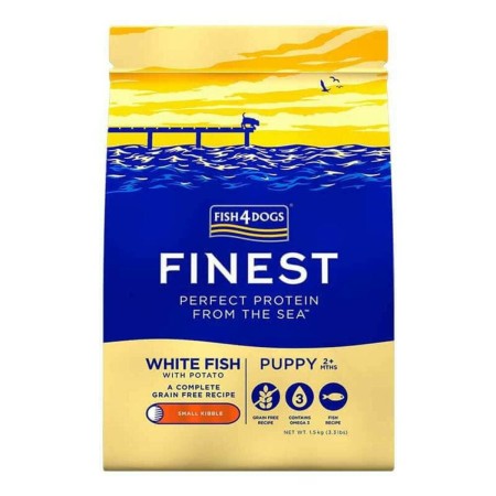 Pienso FISH4DOGS Finest Puppy Small Complete White fish Pescado 1,5 Kg