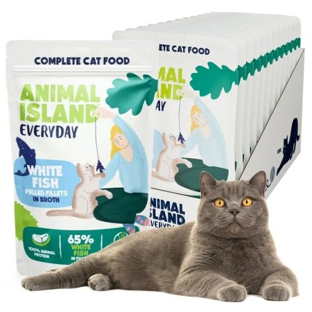 Comida para gato ANIMAL ISLAND White fish Pescado 12 x 85 g