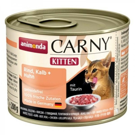 Aliments pour chat Animonda Carny Kitten Beef veal chicken Poulet Veau 200 g