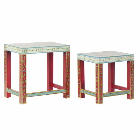 Table d'appoint DKD Home Decor Acrylique Bois de manguier (2 pcs) (45 x 30 x 45 cm) (34 x 25.5 x 37.5 cm)