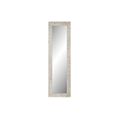 Miroir mural DKD Home Decor Blanc Verre Bois de manguier Bois MDF (44 x 3 x 150 cm)