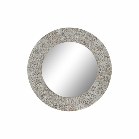 Miroir mural DKD Home Decor Verre Blanc Mandala Bois de manguier Bois MDF Décapé (76 x 4 x 76 cm)