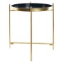 Table d'appoint DKD Home Decor Doré Métal Blue marine (40 x 40 x 50 cm)