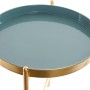 Table d'appoint DKD Home Decor Doré Métal Turquoise (33 x 33 x 40 cm)