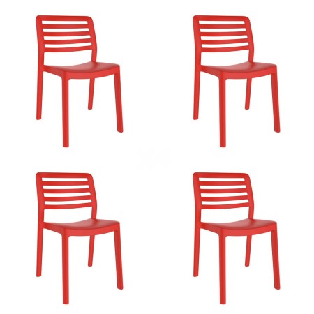 Silla de Jardín Garbar Wind Rojo Polipropileno 50 x 78 x 54 cm (4 Unidades)