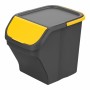 Cubo de Basura para Reciclaje Mondex Stack N' Sort Amarillo Gris 25 L Con Tapa 40 x 30 x 34 cm