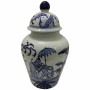 Vase DKD Home Decor Bleu Blanc Porcelaine Indien Eléphant (20 x 20 x 36 cm)