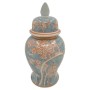 Vase DKD Home Decor Porcelaine Bleu Orange Oriental (18 x 18 x 36 cm)