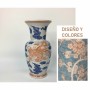 Vase DKD Home Decor Porcelaine Bleu Orange Oriental (24 x 24 x 46 cm)