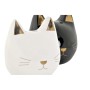 Tirelire DKD Home Decor Noir Blanc Dolomite Chat (2 pcs)