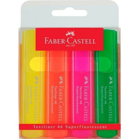 Set de Marcadores Fluorescentes Faber-Castell TEXTLINER 46 Multicolor (4 Unidades)