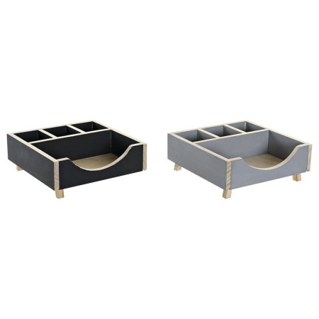 Organisateur DKD Home Decor Bureau Bois (18 x 18 x 7 cm) (2 pcs)