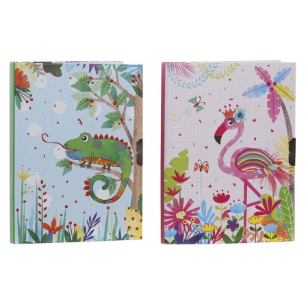 Agenda avec accessoires DKD Home Decor ‎ Bleu Rose (13.5 x 1 x 18 cm) (27.5 x 4 x 18 cm)