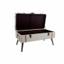 Banquette DKD Home Decor  Noir Beige Lin Bois MDF (82 x 42 x 43 cm)