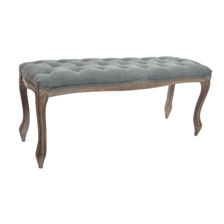 Banquette DKD Home Decor  Gris Naturel Bois Polyester Gris foncé (112 x 36 x 48 cm)