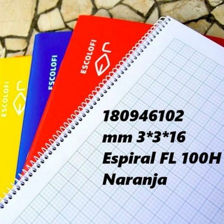 Cuaderno ESCOLOFI Naranja Din A4 100 Hojas (5 Unidades)