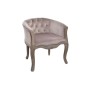 Fauteuil DKD Home Decor Polyester Bois d'hévéa Rose clair (62 x 58 x 69 cm)