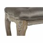 Banquette DKD Home Decor  Marron Polyester Bois d'hévéa Gris foncé (112 x 38 x 48 cm)