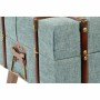 Banquette DKD Home Decor  Métal Polyester Blue marine Bois MDF (102 x 42 x 40 cm)