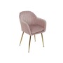 Chaise à Accoudoirs DKD Home Decor Rose Métal Polyester Velours (56 x 57 x 85 cm)