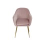 Chaise à Accoudoirs DKD Home Decor Rose Métal Polyester Velours (56 x 57 x 85 cm)