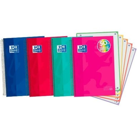 Cuaderno Oxford Multicolor A4 120 Hojas A4/210 x 297 mm (5 Unidades)