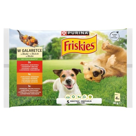 Comida húmeda Purina Friskies in jelly Carne Carne de vacuno 4 x 85 g