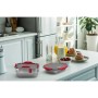 Recipiente contenedor HeatsBox INNER DISH SET Rojo Grafito Plateado Rectangular 0,925 l (2 Unidades)