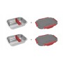 Bol de stockage HeatsBox INNER DISH SET Rouge Graphite Argenté Rectangulaire 0,925 l (2 Unités)