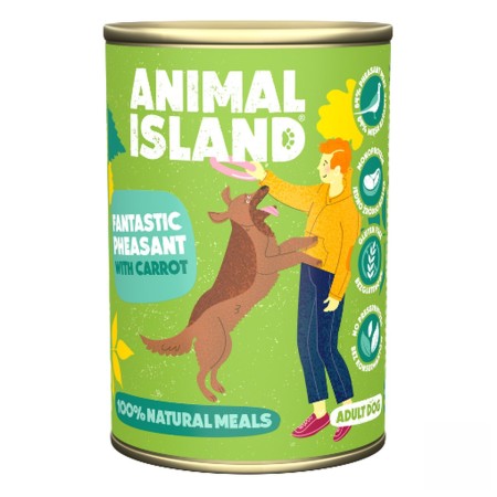 Alimentation humide ANIMAL ISLAND Faisan con zanahorias Cerf faisan 400 g