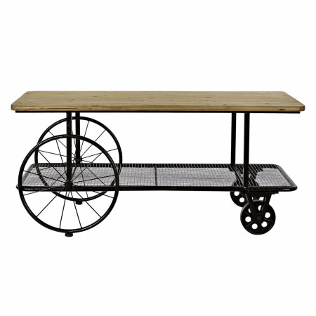 Table d'appoint DKD Home Decor Sapin Noir Métal PVC (112 x 54 x 52 cm)