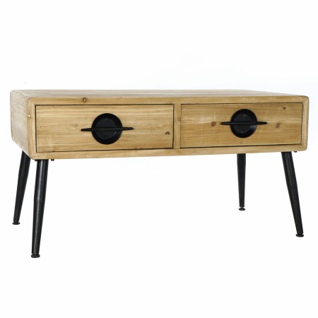 Table d'appoint DKD Home Decor Marron Noir Métal Sapin (100 x 50 x 52.5 cm)