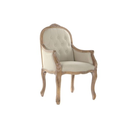 Chaise DKD Home Decor Beige Lin Bois d'hévéa (63.5 x 50 x 102 cm)