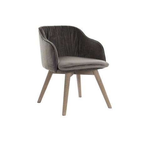 Chaise DKD Home Decor Gris Bois d'hévéa (52 x 55 x 72 cm)