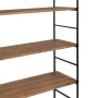 Étagère Noir Beige Fer Bois d'épicéa 94 x 44 x 220 cm